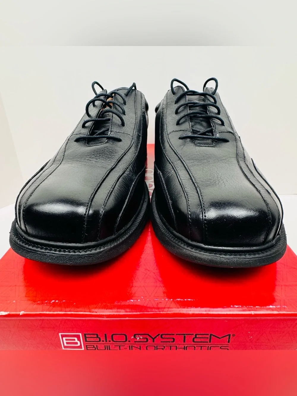 Abeo Landry black leather men's walking oxfords. Size 11.5N. Built in orthotics.